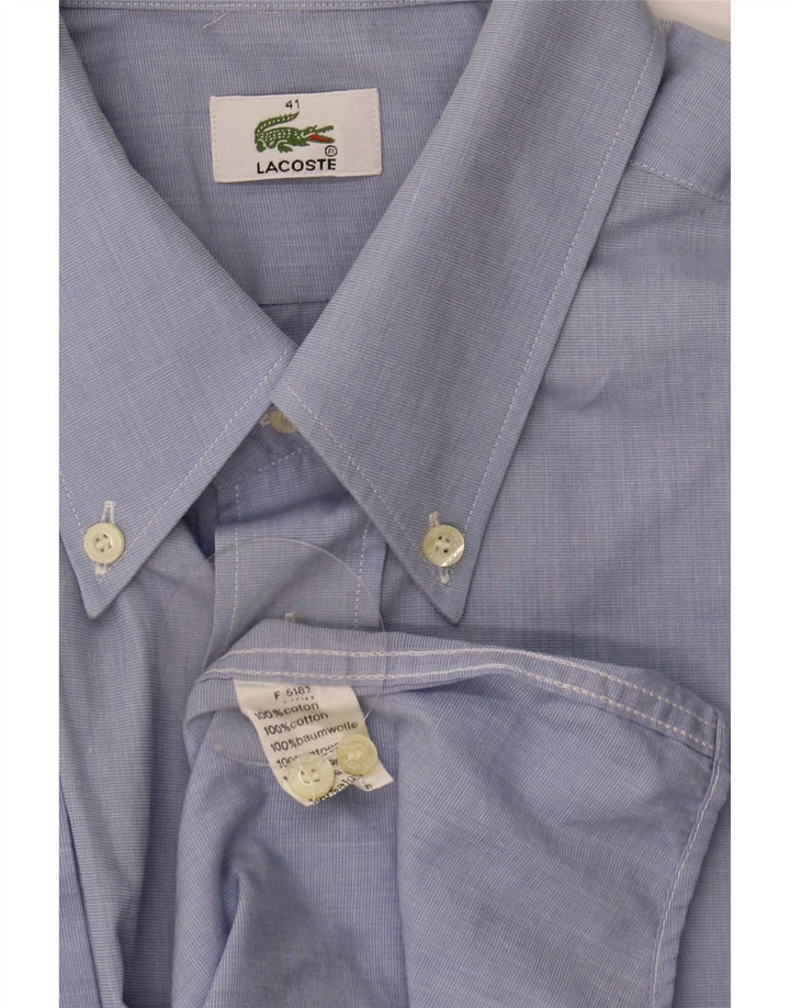 Camisa Lacoste Hombre Manga Corta Talla 41 Algodón Azul Grande