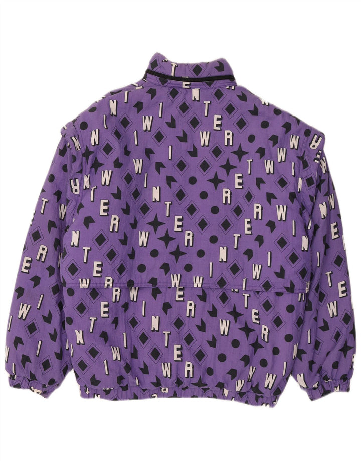 Vintage hombres bomber chaqueta Reino Unido 40 grande púrpura geométrico