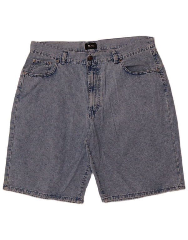 Hugo Boss Hombre Utah Denim Shorts W40 XL Algodón Azul