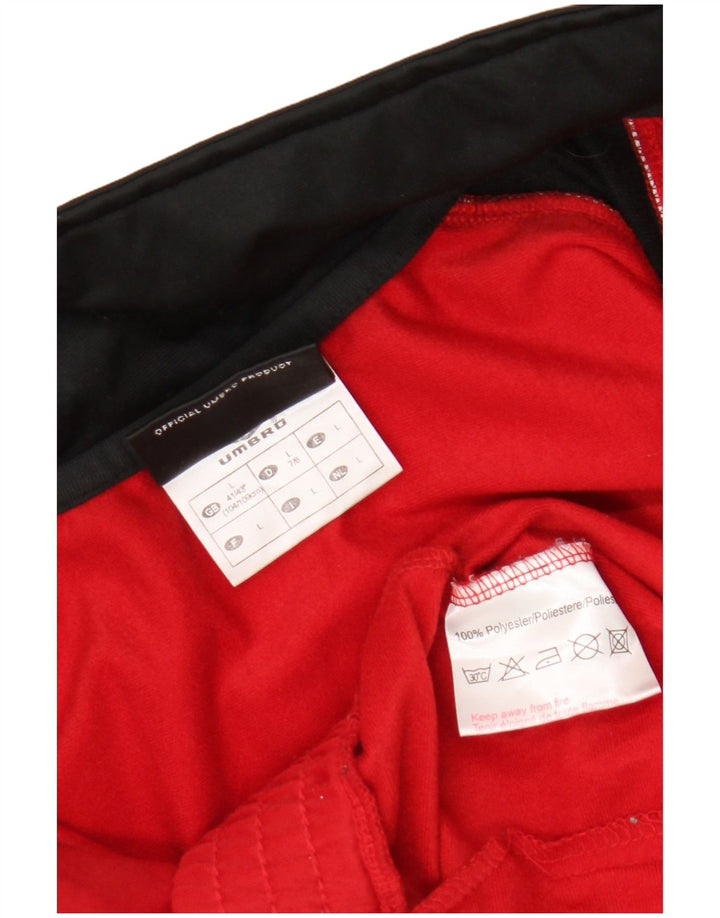 Umbro Hombre Chándal Top Chaqueta Grande Rojo Colorblock Poliéster