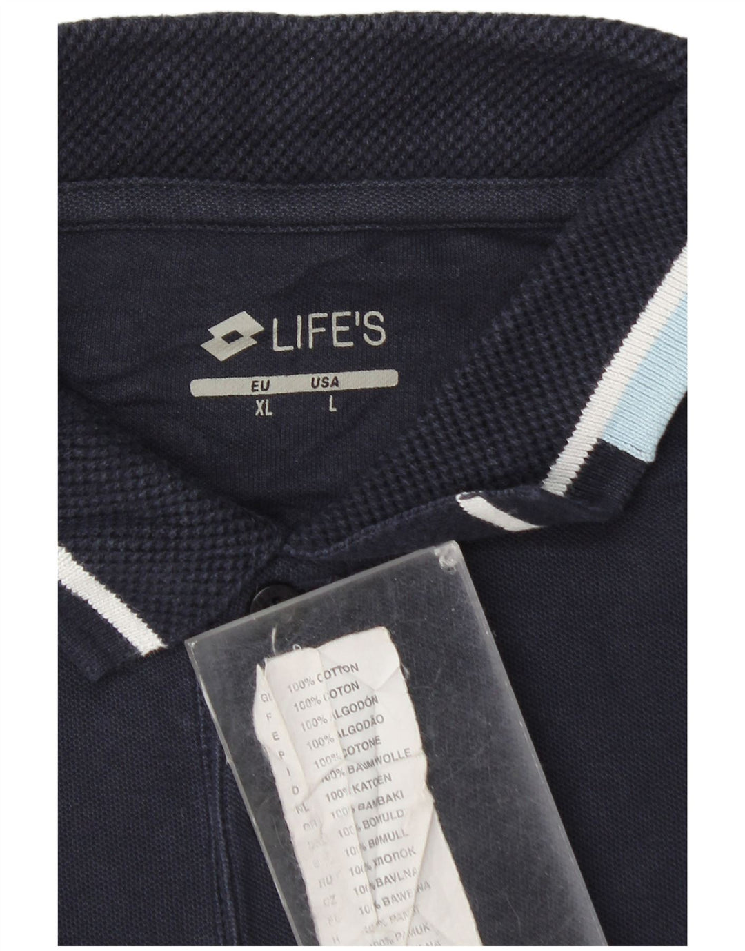 LOTTO Life's Polo para Hombre Grande Azul Marino Algodón