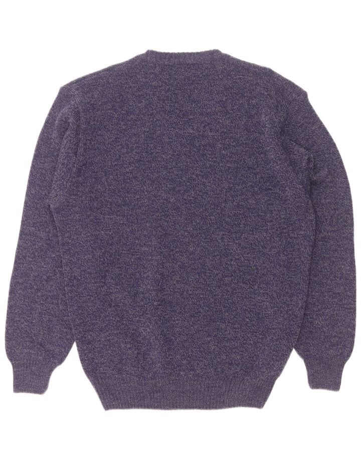 Tris Line - Jersey con cuello en V para hombre, talla grande, color azul marino, geométrico
