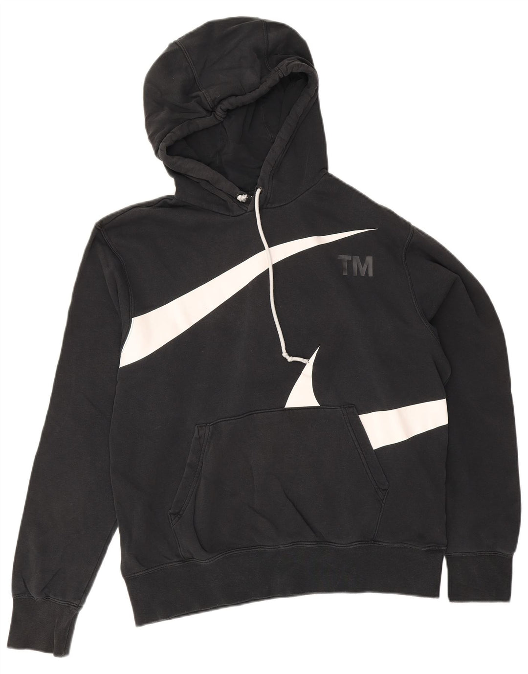 Nike Sudadera con capucha gráfica para hombre, jersey de algodón negro mediano