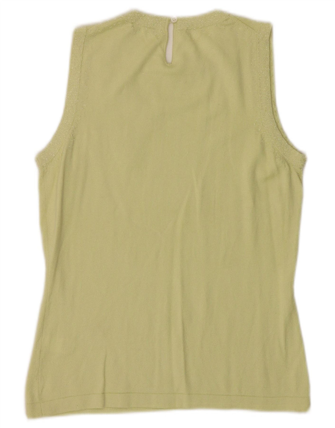 BANANA REPUBLIC Top sin mangas para mujer UK 10 Small Green Silk