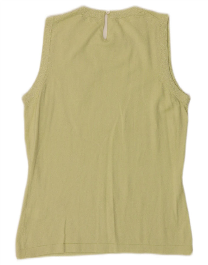 BANANA REPUBLIC Top sin mangas para mujer UK 10 Small Green Silk