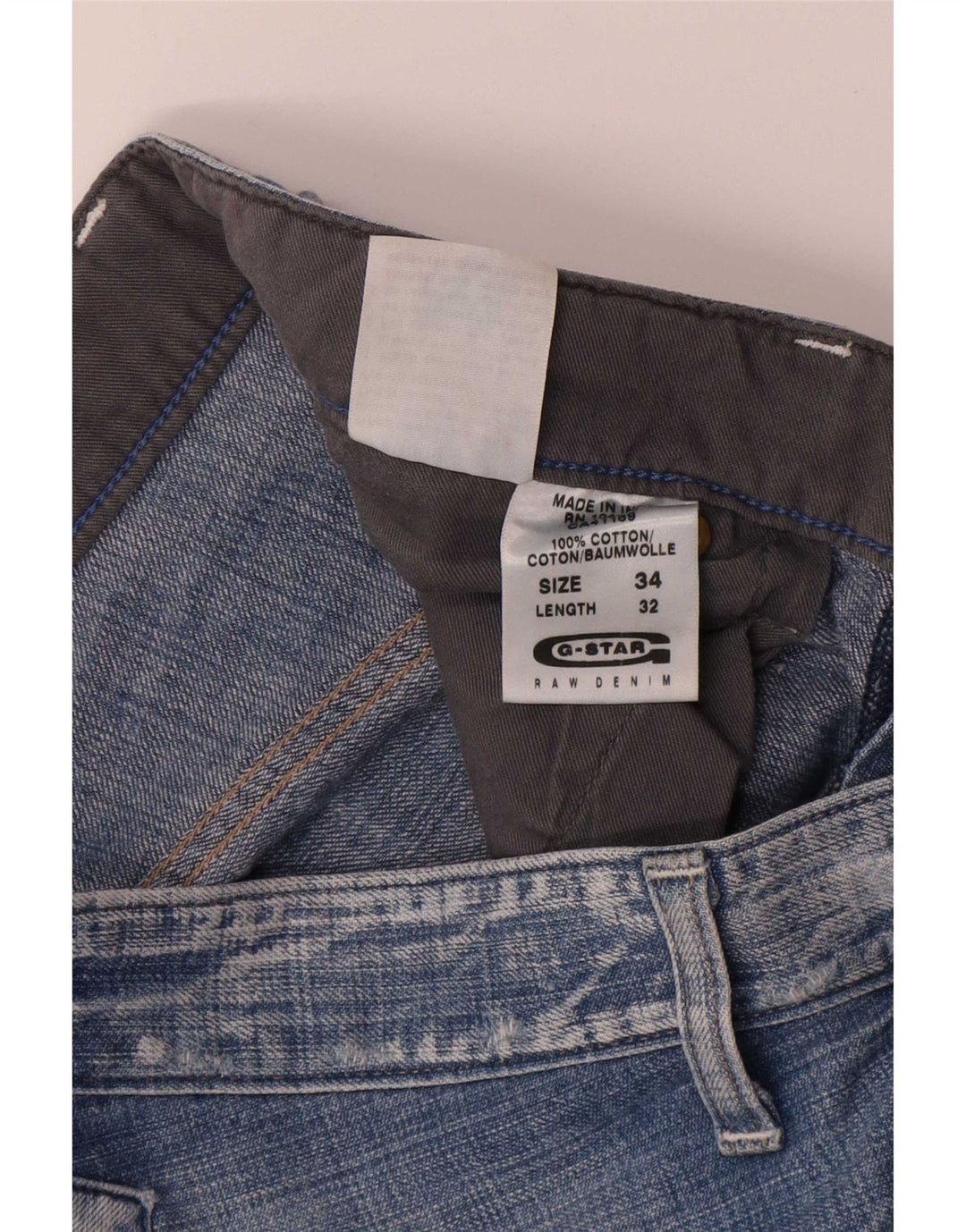 Vaqueros rectos tipo cargo para hombre G-Star W34 L32 Algodón azul