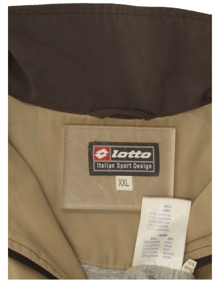 Lotto Hombre Chándal Top Chaqueta 2XL Beige Colorblock Poliéster