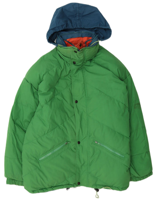 Astrolabio Chaqueta acolchada con capucha para hombre UK 38 Medium Green Colourblock