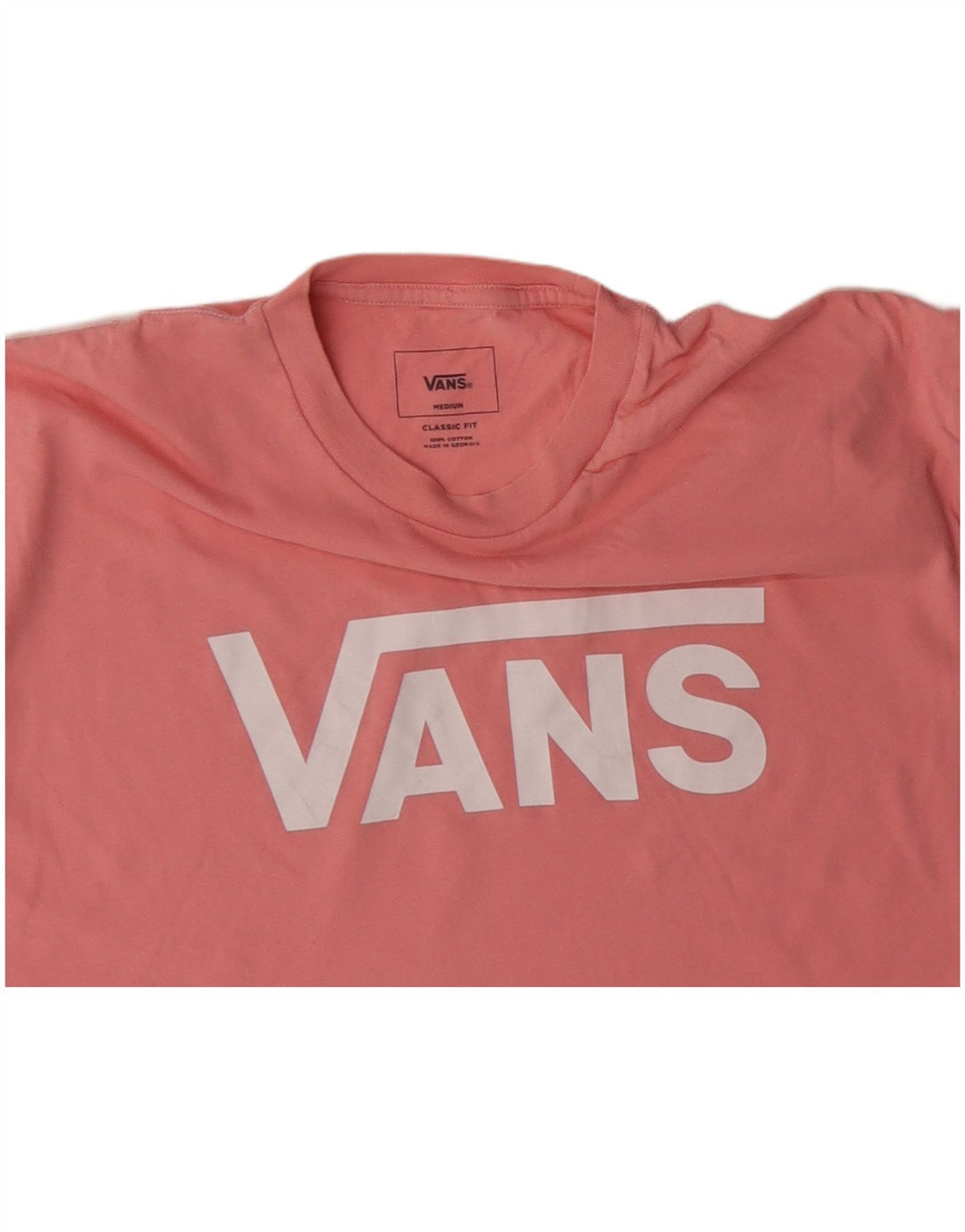 VANS Hombre Classic Fit Graphic Camiseta Top Algodón Rosa Medio