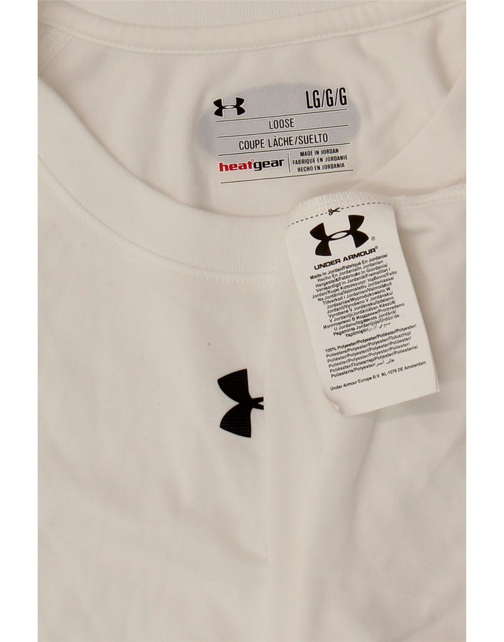 UNDER ARMOUR Camiseta Heat Gear para hombre Top poliéster blanco grande