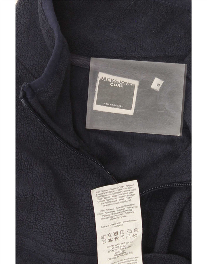 Jack & Jones Hombre Zip Neck Fleece Jumper Small Azul Marino Poliéster