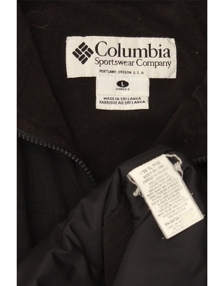 COLUMBIA Chaqueta cortavientos con forro holgado para mujer UK 46 Large Nylon negro