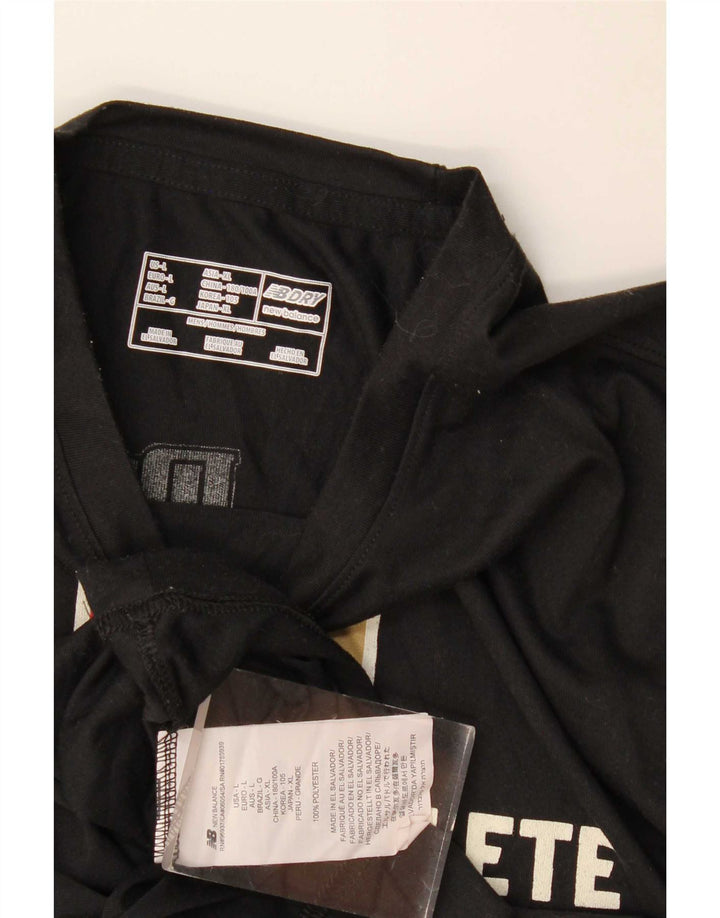 New Balance - Camiseta gráfica para hombre, talla grande, poliéster negro