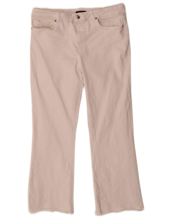 Massimo Dutti Vaqueros Cropped De Cintura Alta Mujer EU 40 Medium W30 L25 Blanco