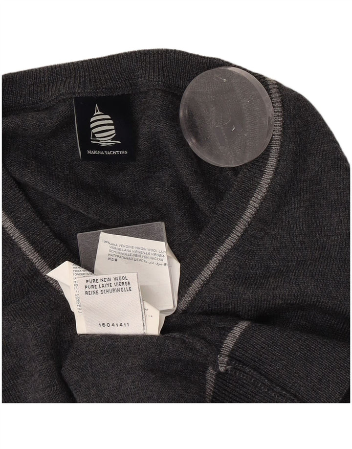 Marina Yachting Jersey con Cuello en V para Hombre Large Lana Gris