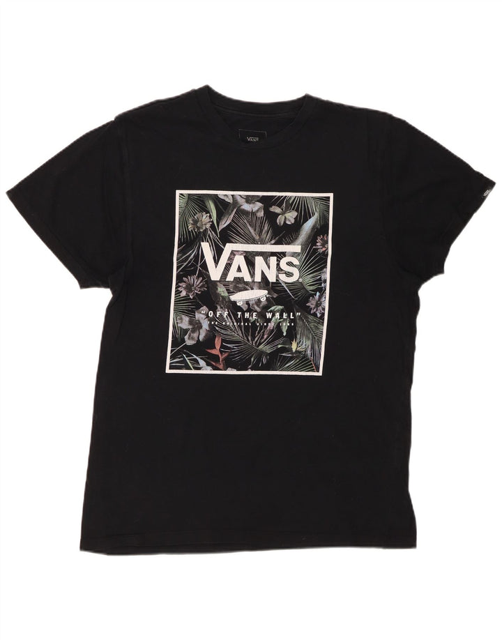 VANS Camiseta gráfica de ajuste personalizado para hombre Top mediano de algodón negro