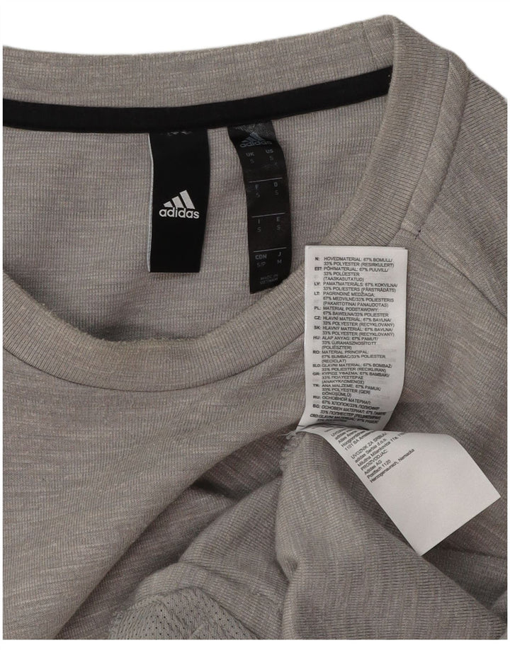 ADIDAS Mens Sweatshirt Jumper Small Grey Flecked Polyester