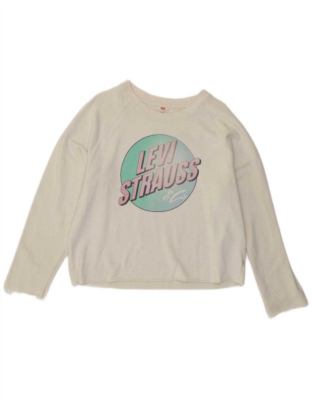 Levi's Sudadera gráfica para mujer Jumper UK 46 Large White Cotton