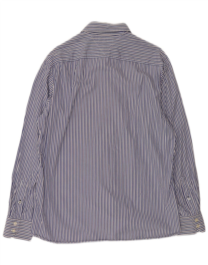 Camisa Tommy Hilfiger Hombre Grande Algodón A Rayas Azul