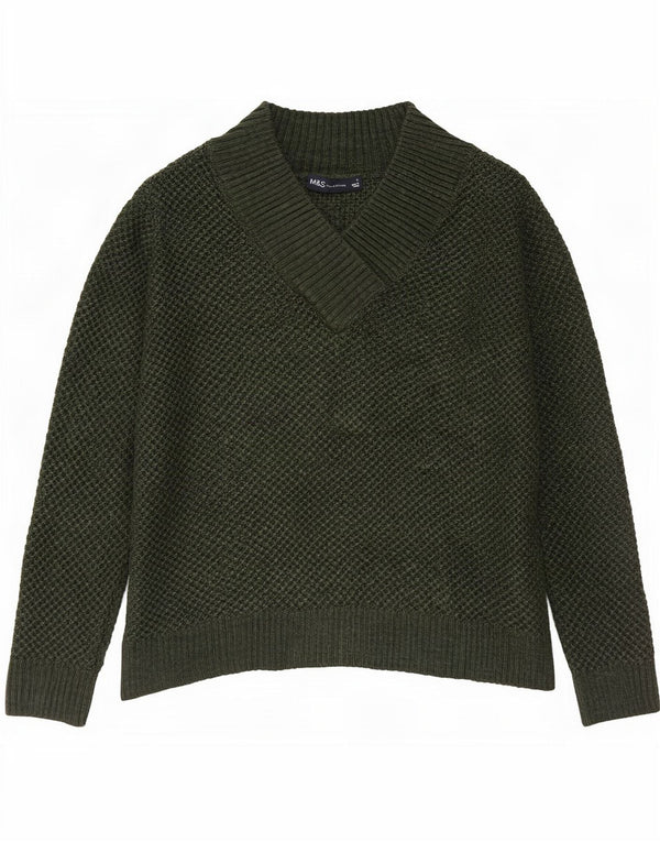 Marks & Spencer Suéter con Cuello en V para Hombre Acrílico Verde Pequeño