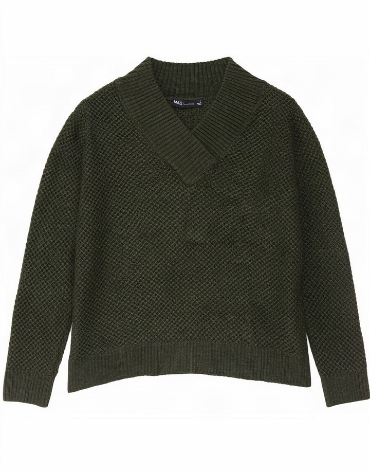 Marks & Spencer Suéter con Cuello en V para Hombre Acrílico Verde Pequeño
