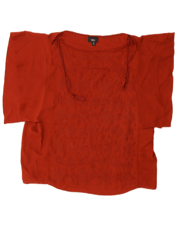 MOSSIMO Blusa con Alas de Murciélago para Mujer UK 40 XL Poliéster Geométrico Granate