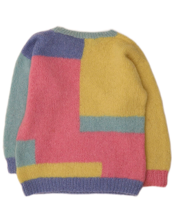 Vintage mujer barco cuello jersey suéter Reino Unido 16 grande multicolor