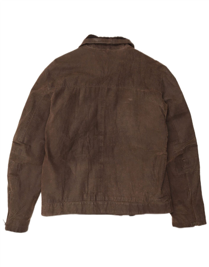 Chaqueta de cuero básica para hombre IT 52 XL Cuero marrón