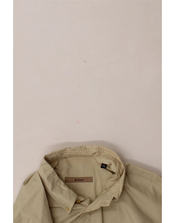 AVIREX Mens Shirt Large Beige Cotton Vintage Avirex and Second-Hand Avirex from Messina Hembry 