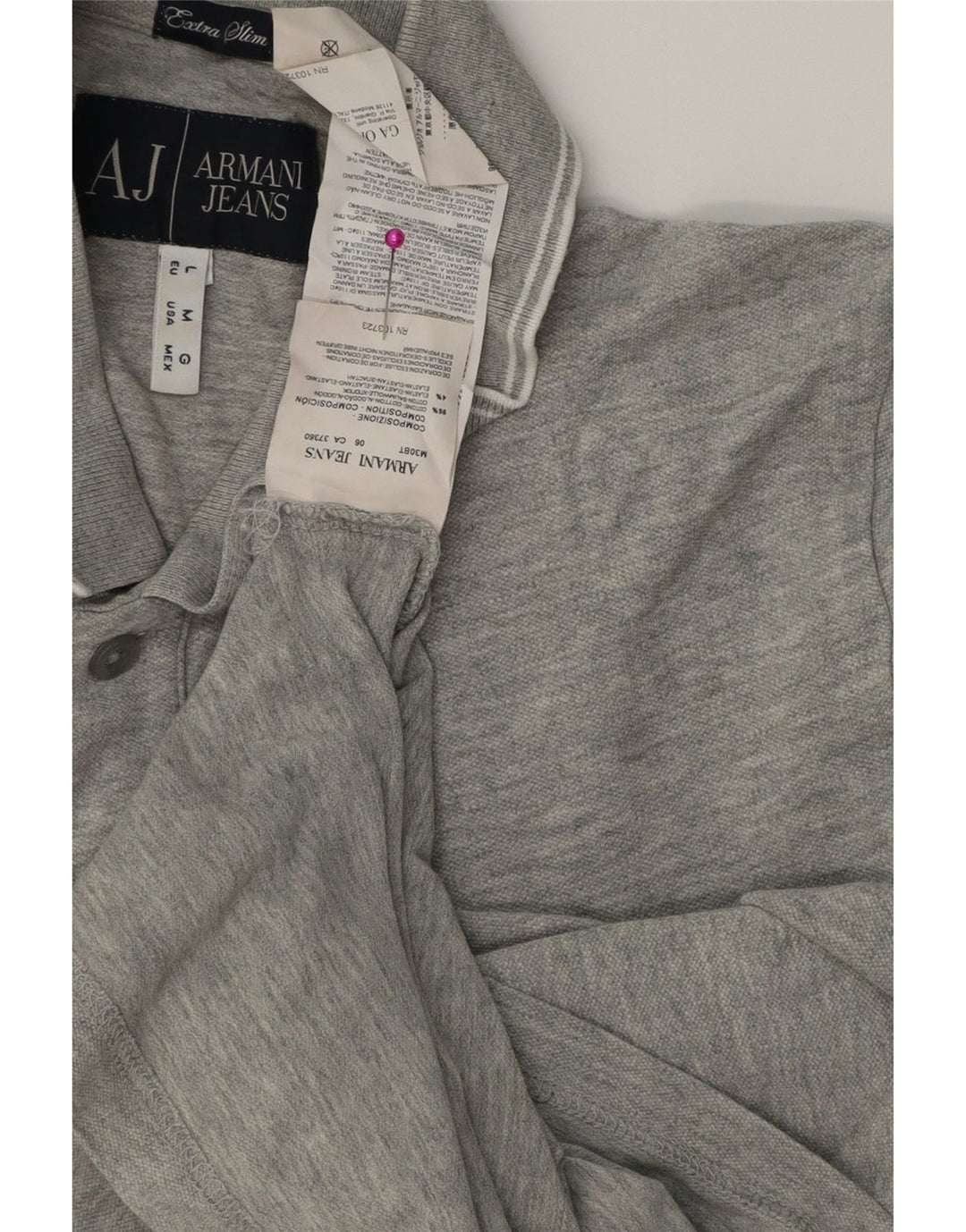 Armani Jeans Polo Extra Slim Fit De Algodón Gris Medio Para Hombre