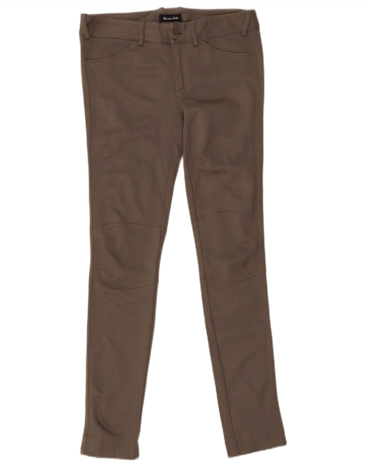 MASSIMO DUTTI Pantalones Casuales Pitillo Mujer EU 36 XS W26 L29 Caqui Modal