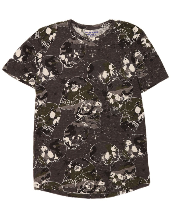 Jack & Jones Hombre Slim Fit Graphic Camiseta Top XL Gris Gótico