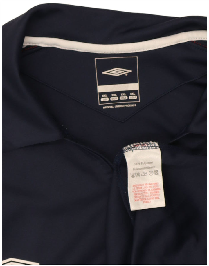 Umbro Polo con cuello con cremallera para hombre 2XL Poliéster con bloques de color azul marino