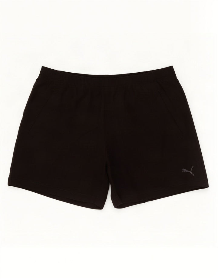 Puma Pantalones cortos deportivos con gráficos para hombre, talla grande, negro