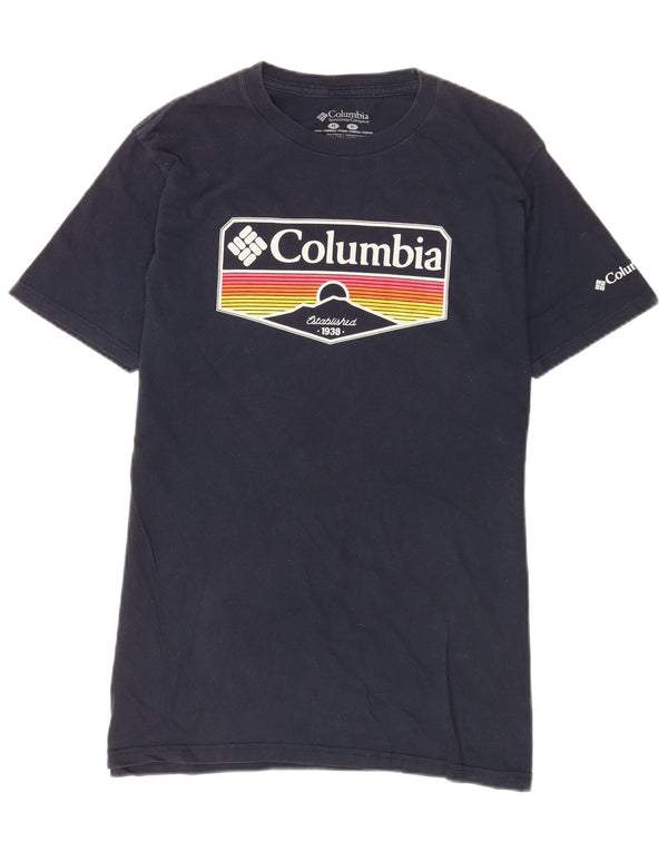 Columbia Camiseta gráfica para hombre Top Medium Azul marino Algodón