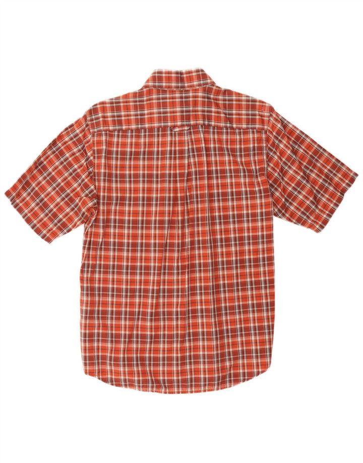 Camisa COLUMBIA de manga corta para hombre de algodón a cuadros rojos pequeños