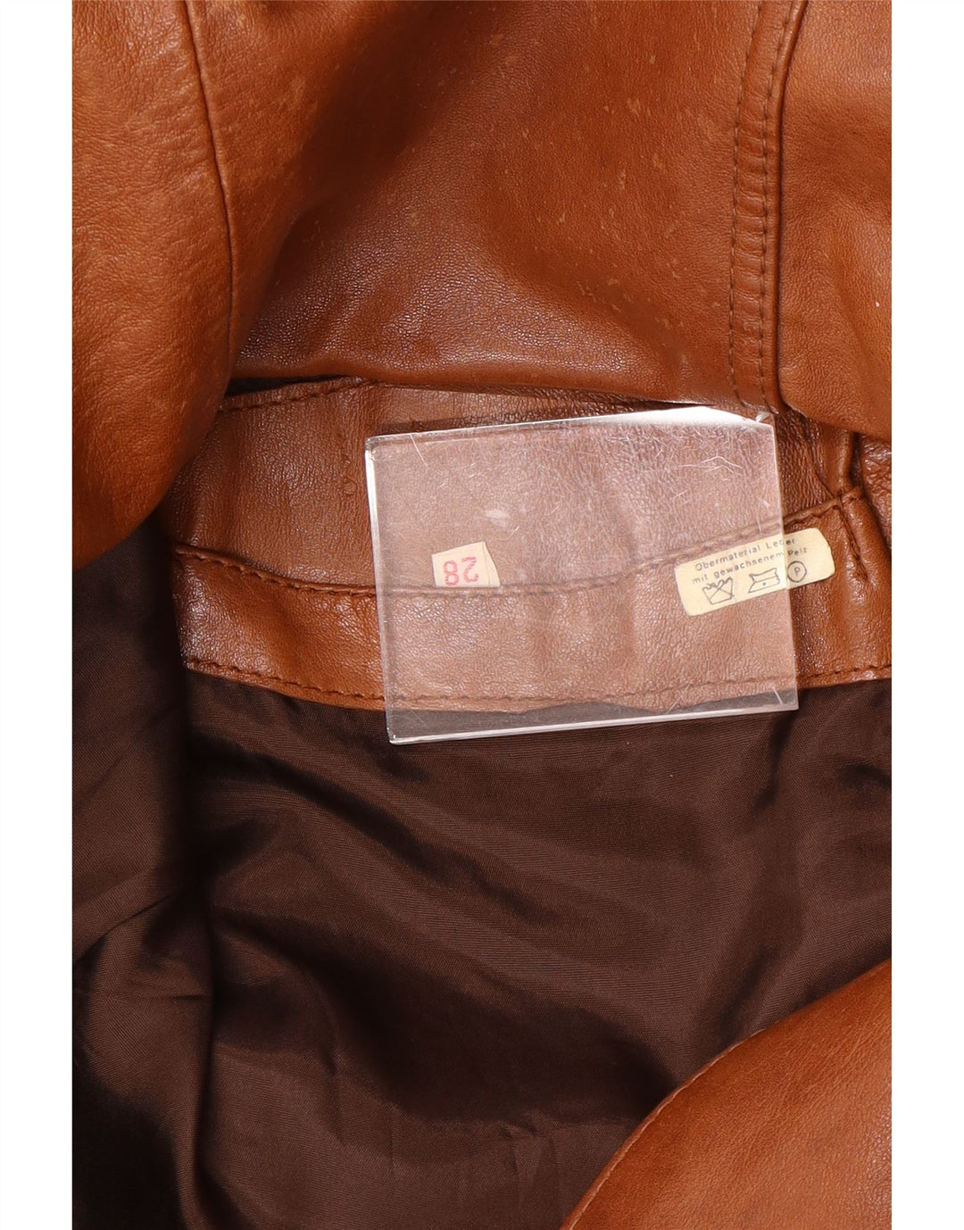 VINTAGE Chaqueta de cuero para hombre Reino Unido 38 Cuero marrón medio