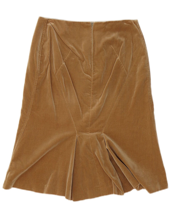 Falda trompeta de pana vintage para mujer W28 Beige medio