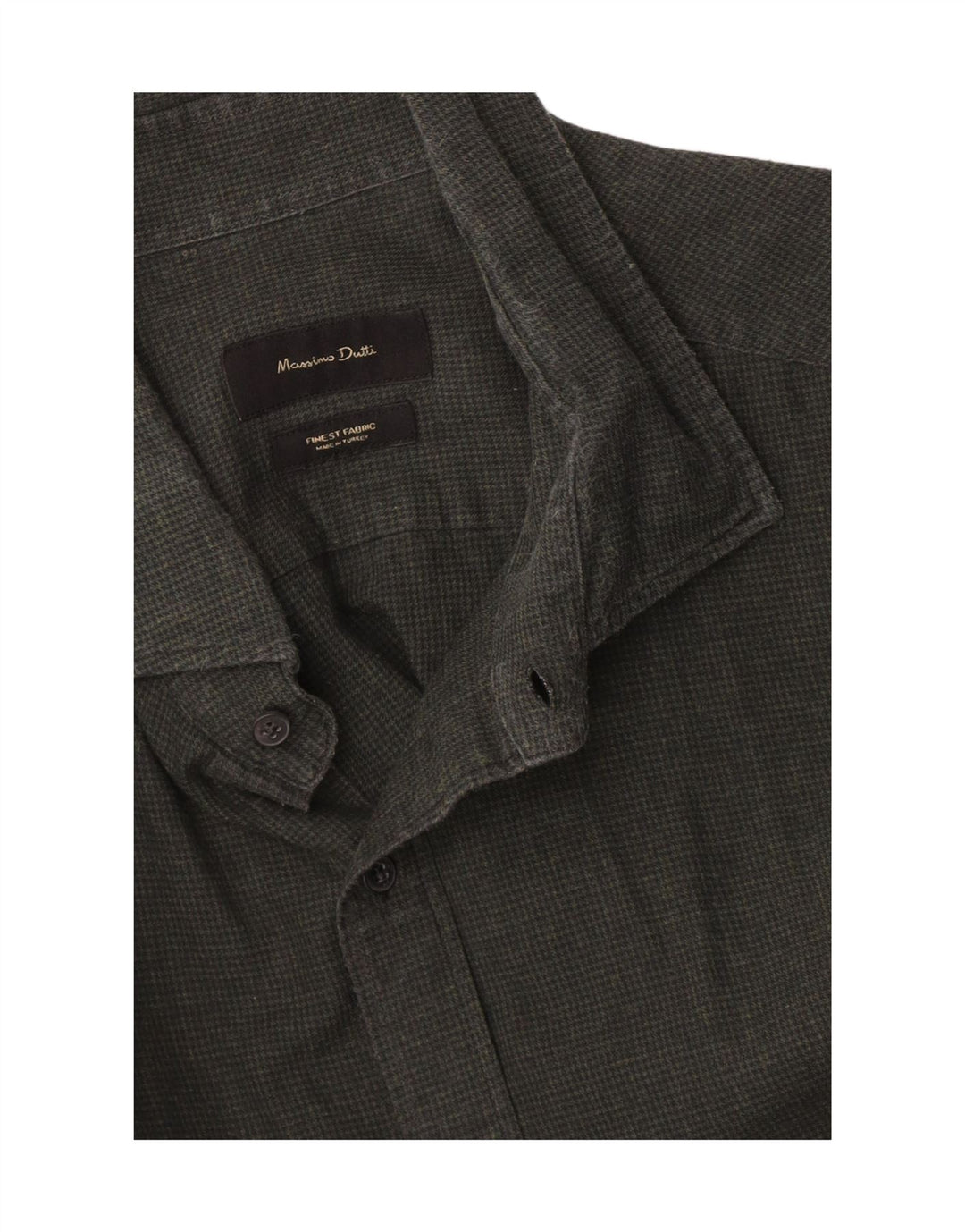Camisa Massimo Dutti Hombre Verde Medio Pata De Gallo