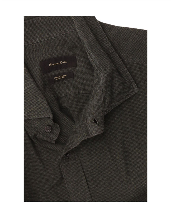 Camisa Massimo Dutti Hombre Verde Medio Pata De Gallo