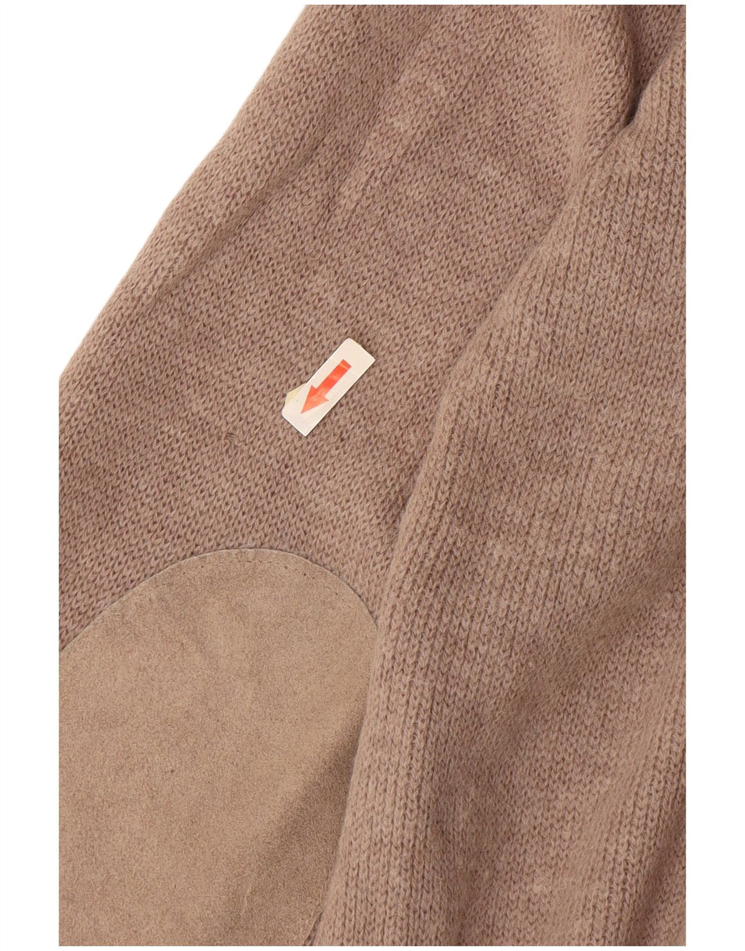 Vintage hombres Cardigan suéter grande marrón moteado