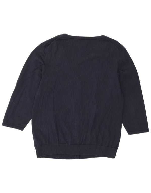 Tommy Hilfiger Suéter tipo cárdigan de manga 3/4 para mujer UK 20 2XL Azul marino