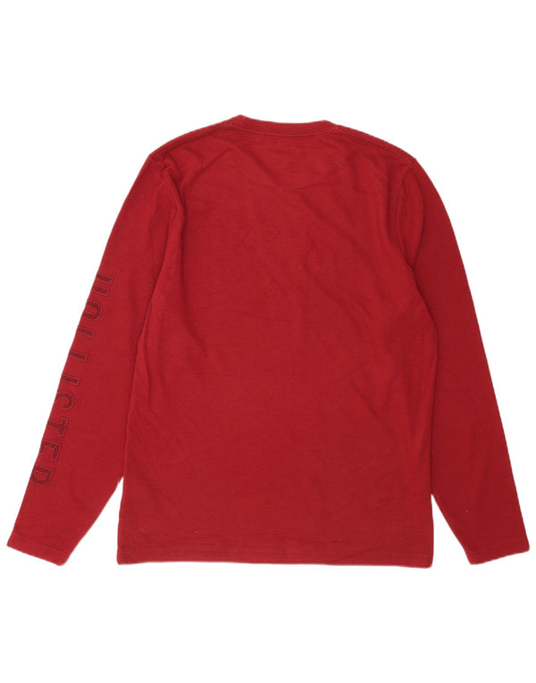 Hollister Hombre Graphic Top Manga Larga Algodón Burdeos Medio