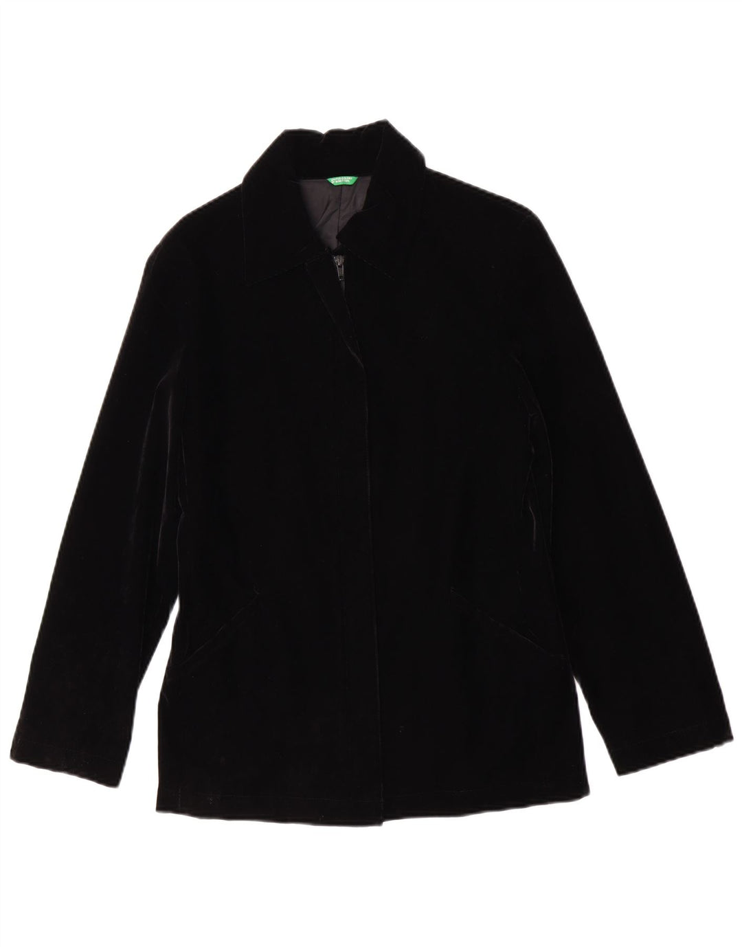 Chaqueta De Pana Benetton Mujer IT 42 Medium Negro Acrílico