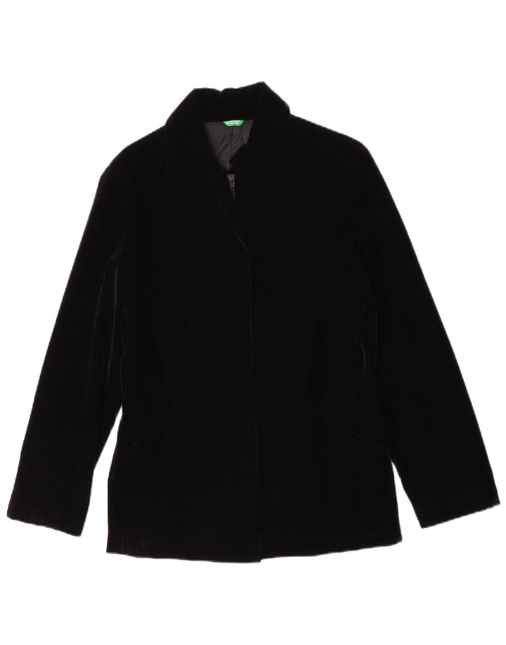 Chaqueta De Pana Benetton Mujer IT 42 Medium Negro Acrílico