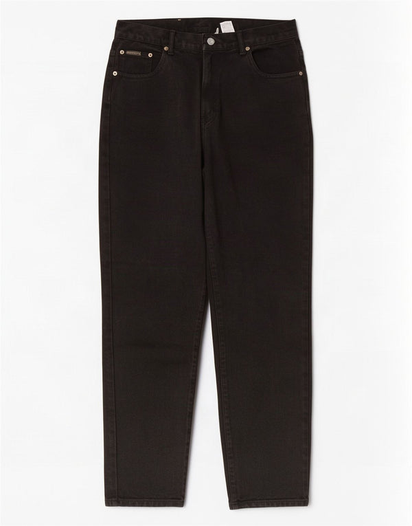 Calvin Klein Jeans cónicos de cintura alta para mujer US 12 Grande W28 L29 Negro