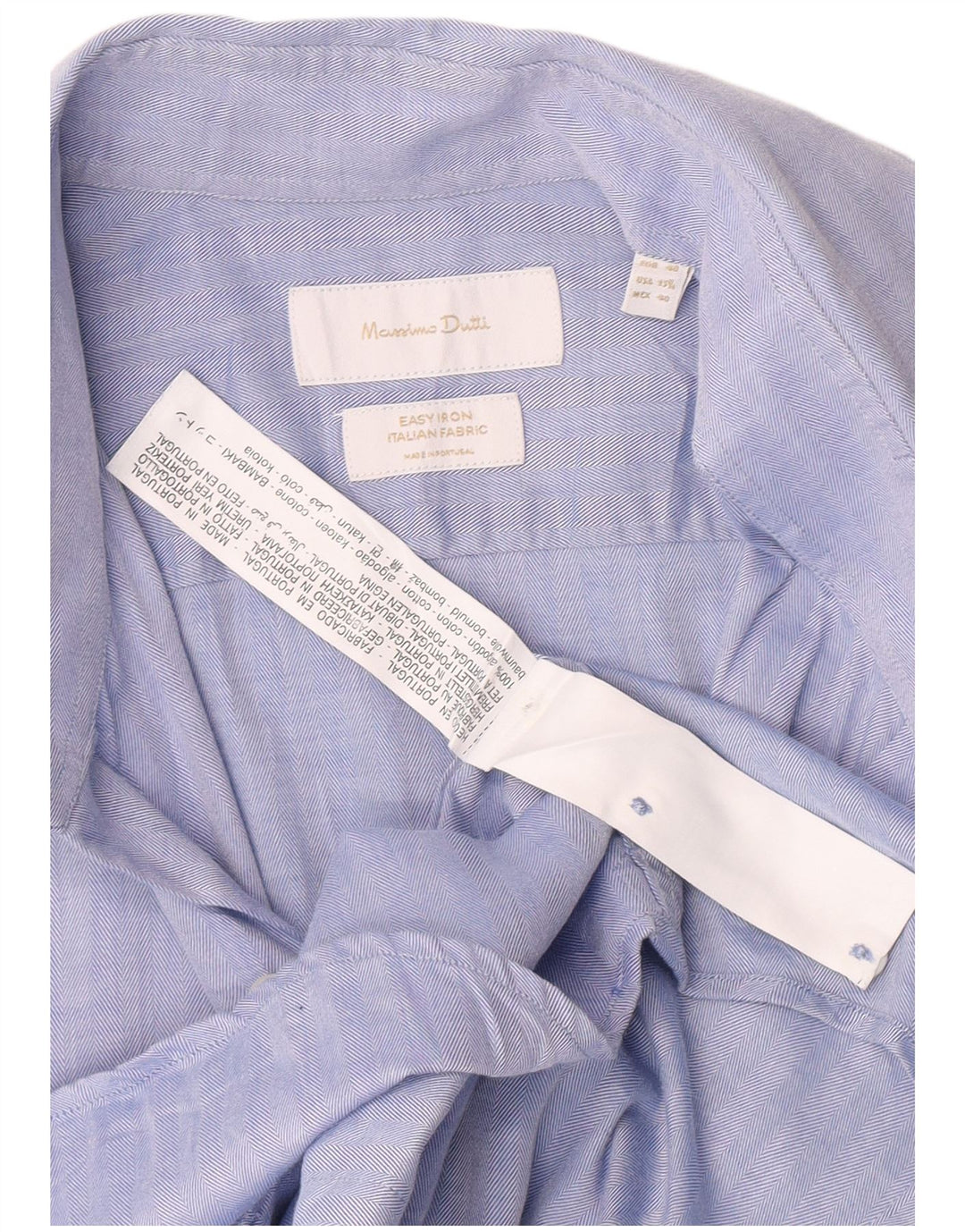 Camisa Massimo Dutti Hombre EU 40 15 1/2 Azul Medio Algodón