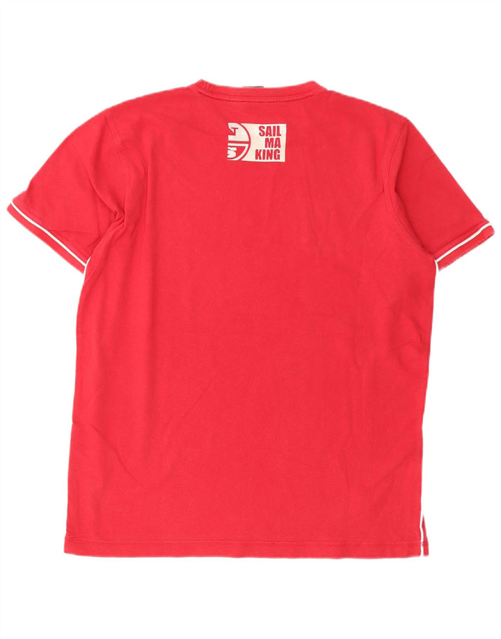 North Sails Hombre Camiseta Gráfica Top Medio Algodón Rojo