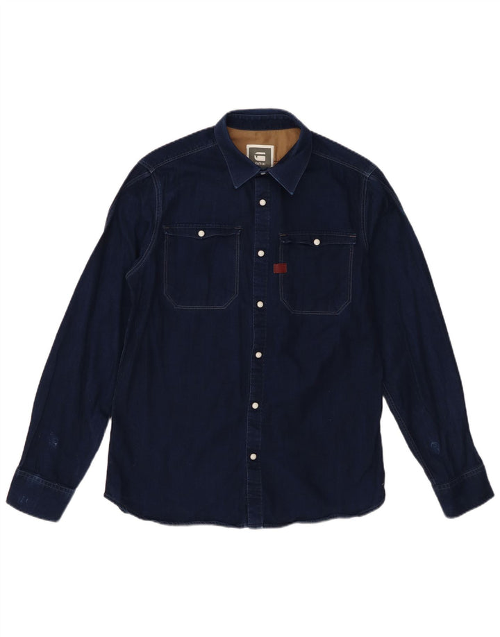 Camisa vaquera G-Star para hombre Algodón azul marino medio