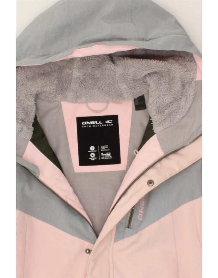 O'NEILL Womens Hooded Rain Jacket UK 6 XS Multicoloured Colourblock Vintage O'Neill and Second-Hand O'Neill from Messina Hembry 